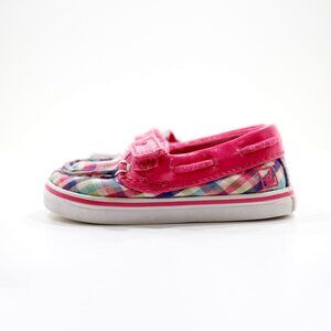 Sperry Biscayne Crib Pink Plaid Baby Boat Shoes - Baby Size 3